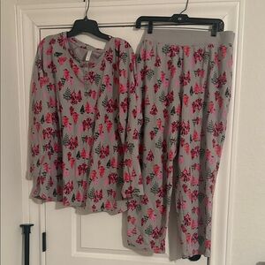 Cozy PajamaSet - Gray with Red and Blacks f pink trees thermal
